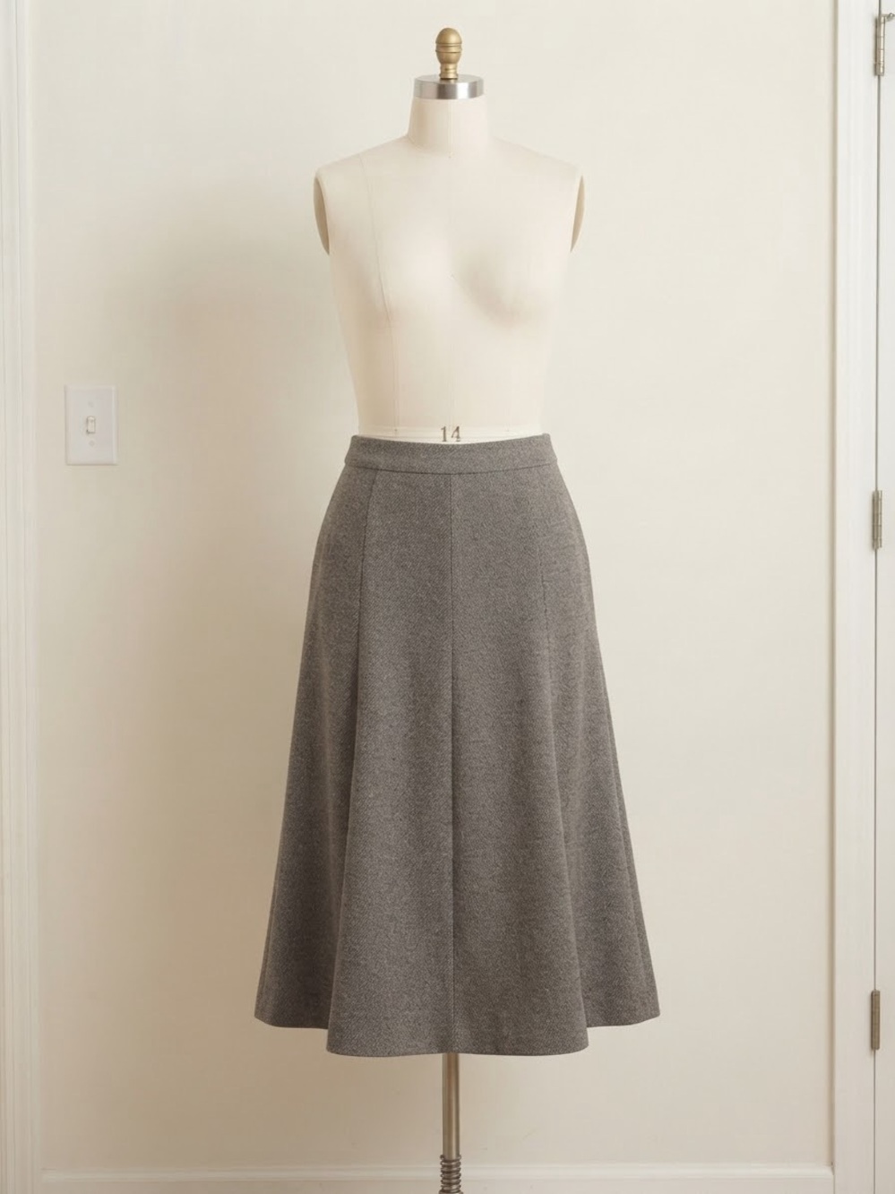 Coldwater Creek Gray A-Line Midi Skirt